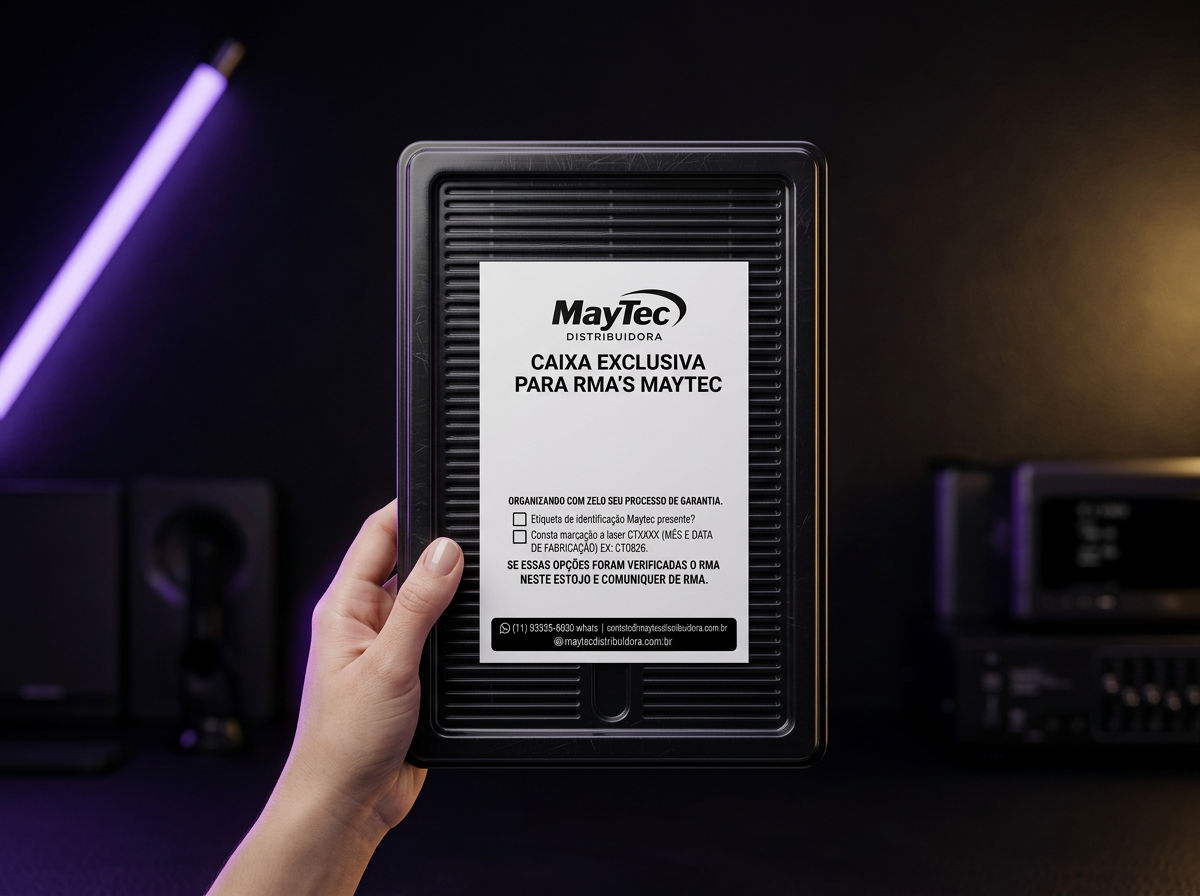 Estojo exclusivo MayTec para envio de produtos em RMA